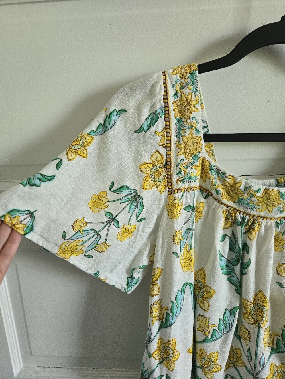 Draper James RSVP Womens floral square neck linen blend blouse size S - Picture 3 of 8
